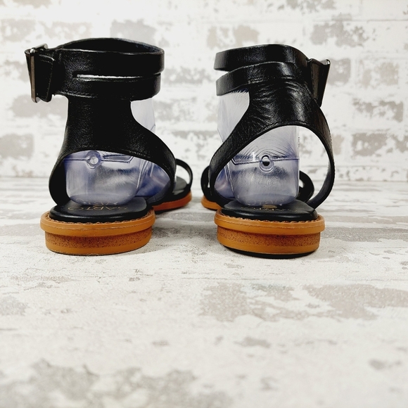 New Sarto By Franco Sarto Greene Black Leather Gladiator Sandals M152 - Picture 6 of 11